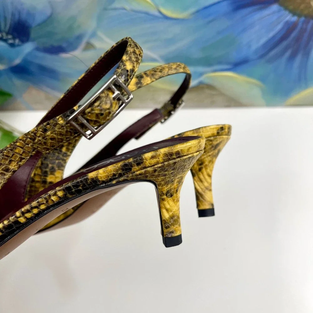 Franco Sarto Snakeskin Kate‎ Slingback Pump Size 6.5